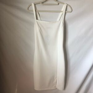 Nasty Gal Slits That Easy Square Neck White Mini Dress